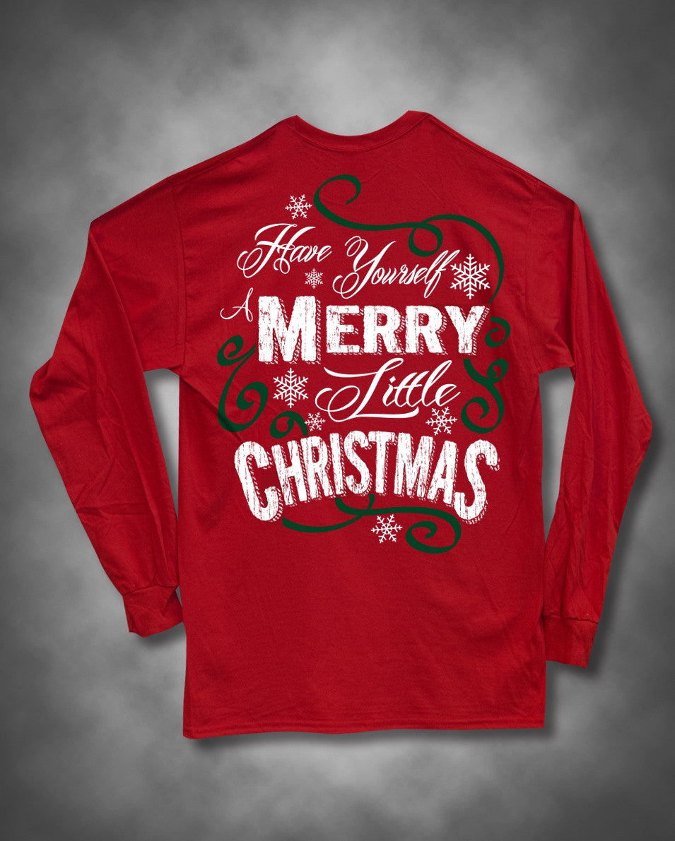 Sweet Thing Have Yourself a Merry Little Christmas Xmas Snowflake Girlie Long Sleeve Bright T-Shirt - SimplyCuteTees