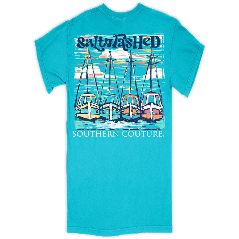 Southern Couture Saltwashed Boats Comfort Colors T-Shirt