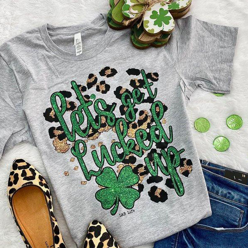 St. Patrick's Day Leopard Print Shamrock T-Shirt - Southern Made Tees