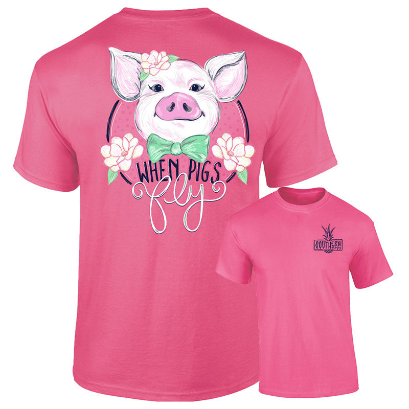 Southernology Preppy When Pigs Fly Comfort Colors T-Shirt