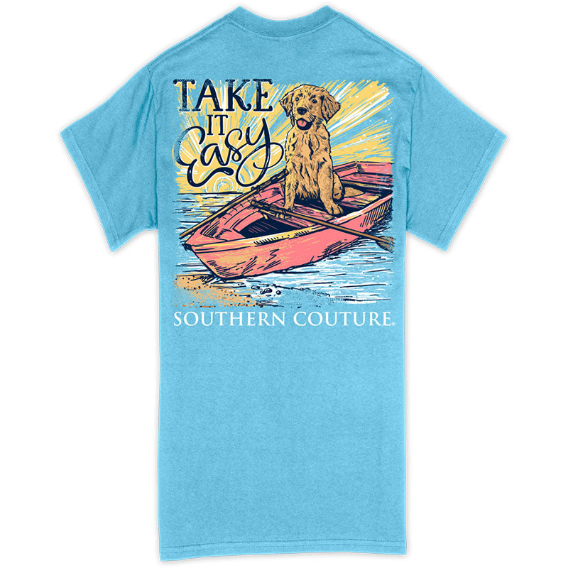 Southern Couture Classic Take It Easy Canoe Dog T-Shirt