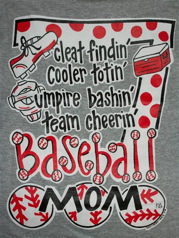 Southern Chics Funny Baseball Mom 4 Sweet Girlie Gray Bright T Shirt Small