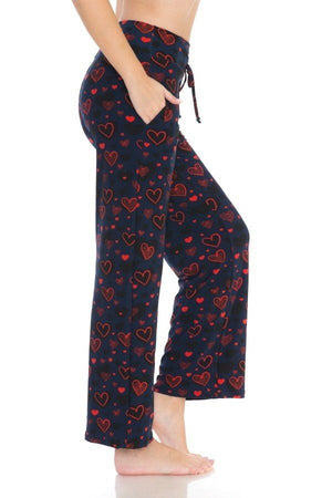 Red Checkered Print Comfortable Soft Lounge Pajama Pants - SimplyCuteTees