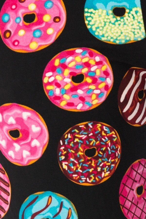 Bright Donut Print Soft Lounge Pajama Pants SimplyCuteTees