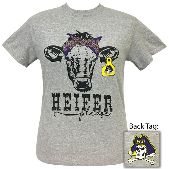 ECU East Carolina Pirates Preppy Heifer Please Cow T-Shirt