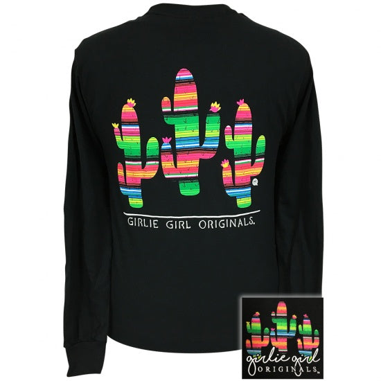 Girlie Girl Preppy Serape Cactus Long Sleeve T-Shirt