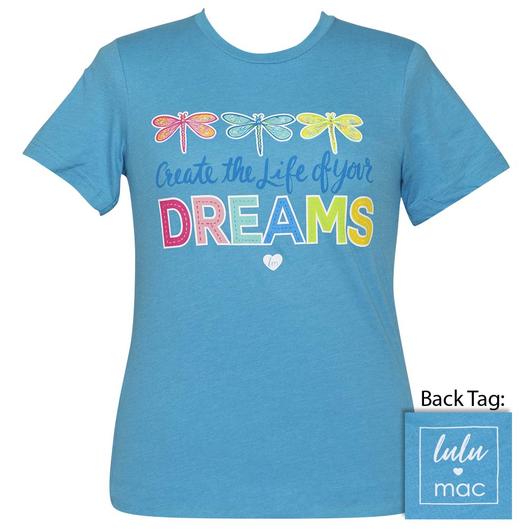 Girlie Girl Lulu Mac Preppy Create Life Dragonflies T-Shirt