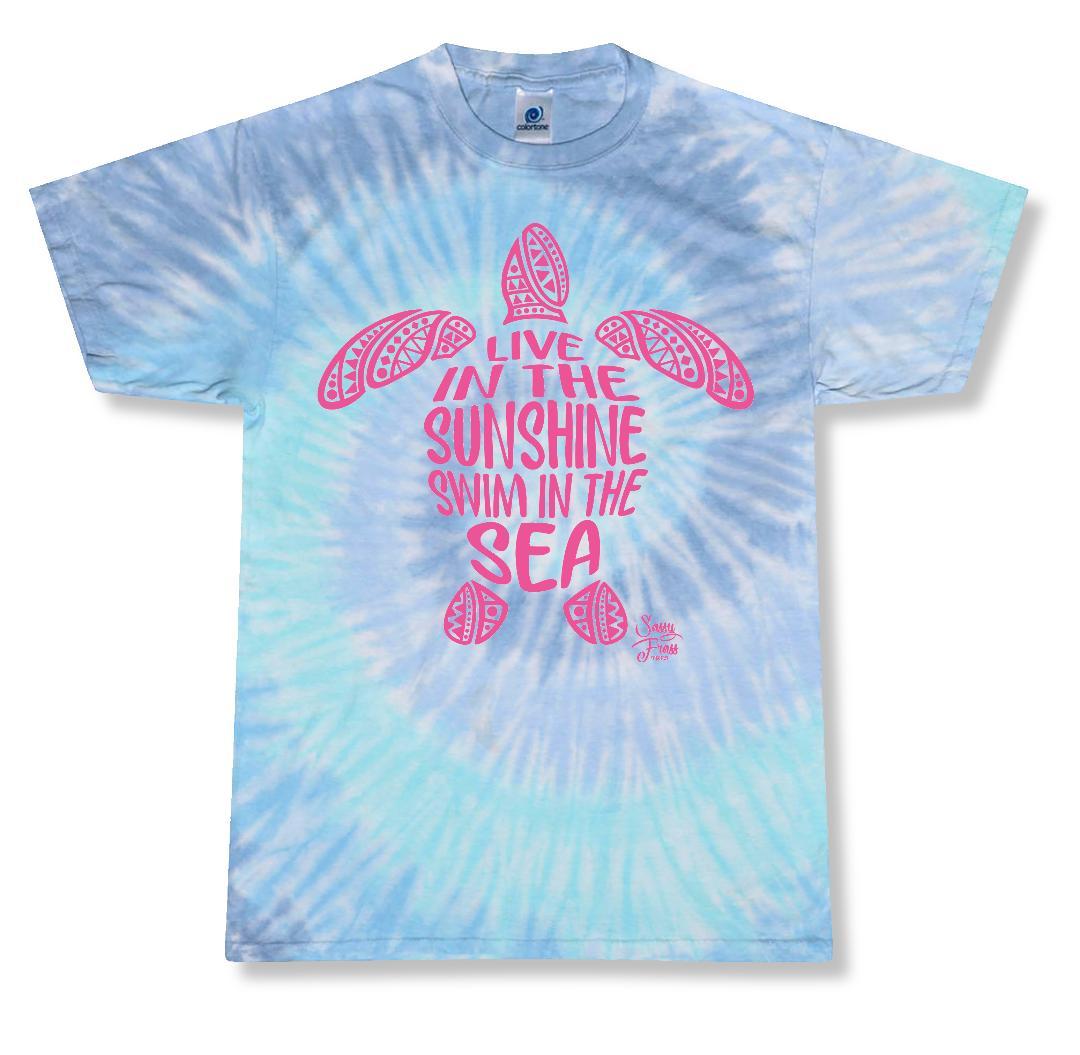 SALE Sassy Frass Live in the Sunshine Swim in the Sea Turtle Tie