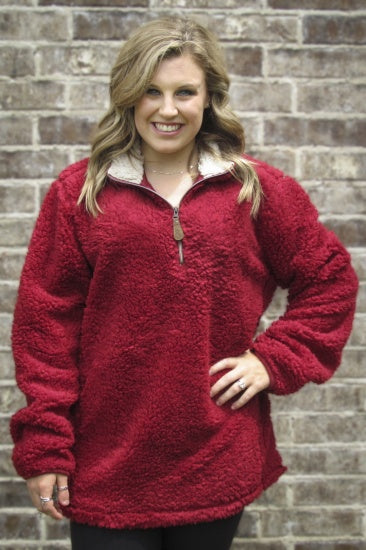 Maroon sherpa pullover new arrivals